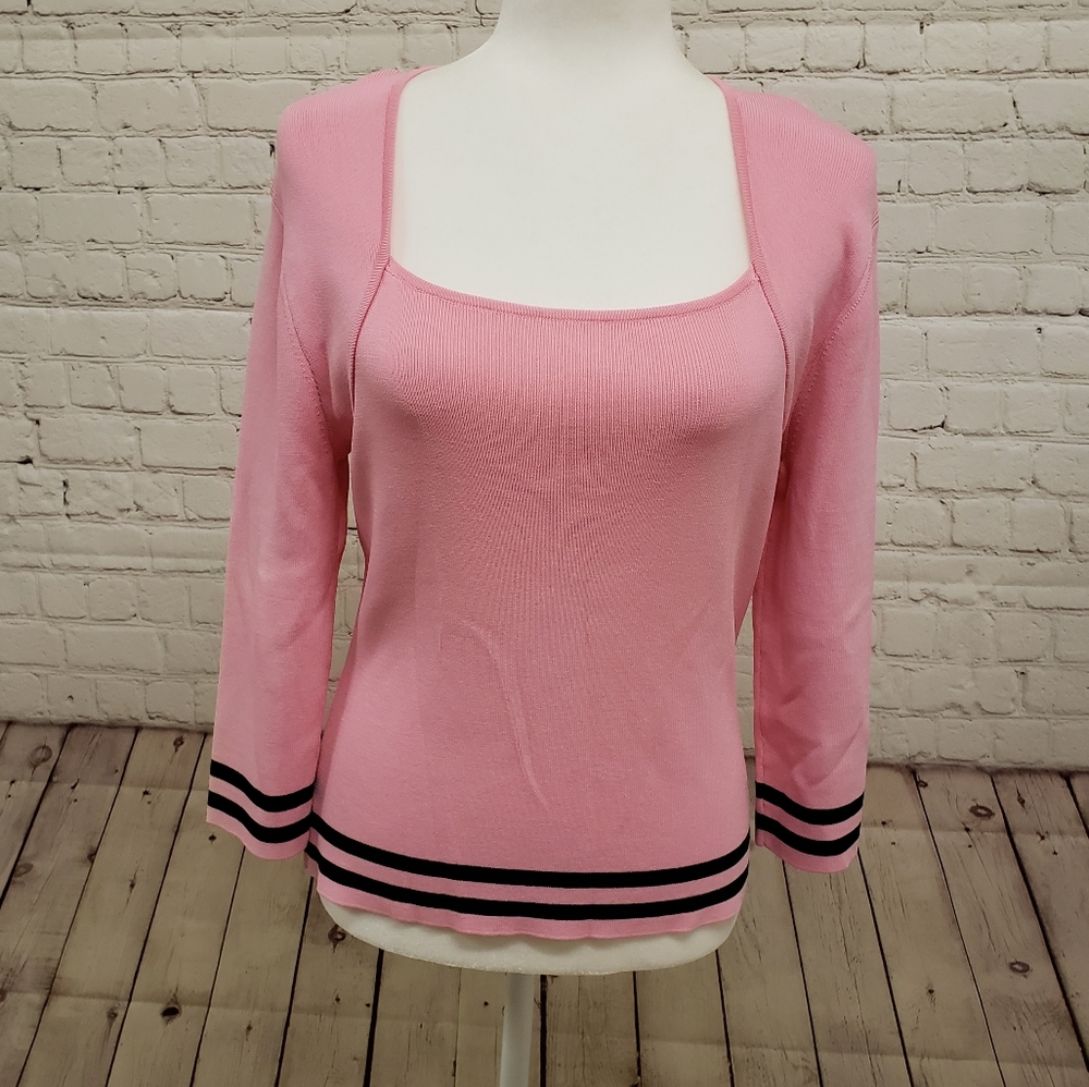 Rescue Cyrus Pink and Black Heart Sweater sz M